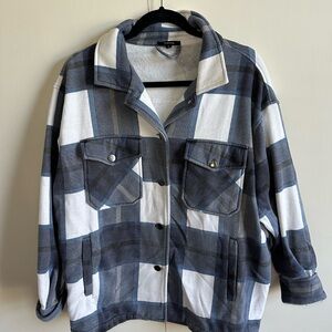 Boohoo plaid oversized jacket